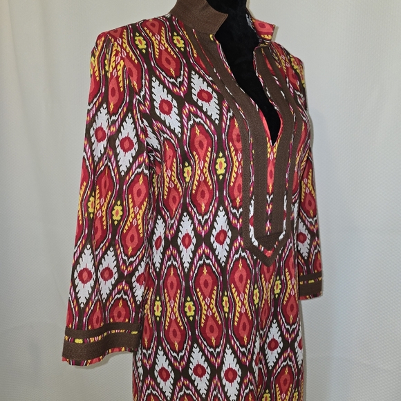 Tory Burch Ikat Print Tunic Dress Size 6 - Picture 3 of 8
